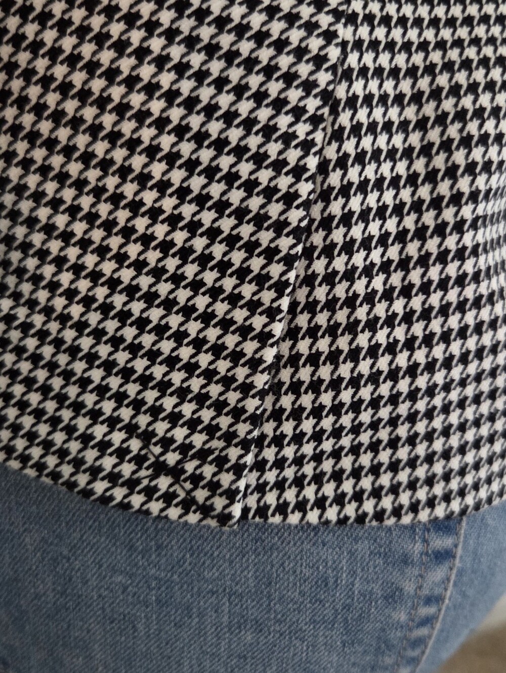 Worthington Women’s Size 8 Black White Houndstooth One Button Blazer Jacket - Picture 6 of 7